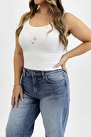 Graphic Micro Ribbed Tank