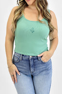 Graphic Micro Ribbed Tank