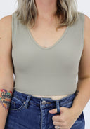 The Essential Crop | V Neck Top Bralette - Final Sale