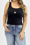 Graphic Micro Ribbed Tank