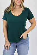 The Ribbed Basic V Neck Tee