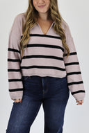Luxe Cropped Collared Sweater