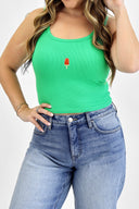 Graphic Micro Ribbed Tank