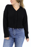 Cropped V-Neck Cardigan