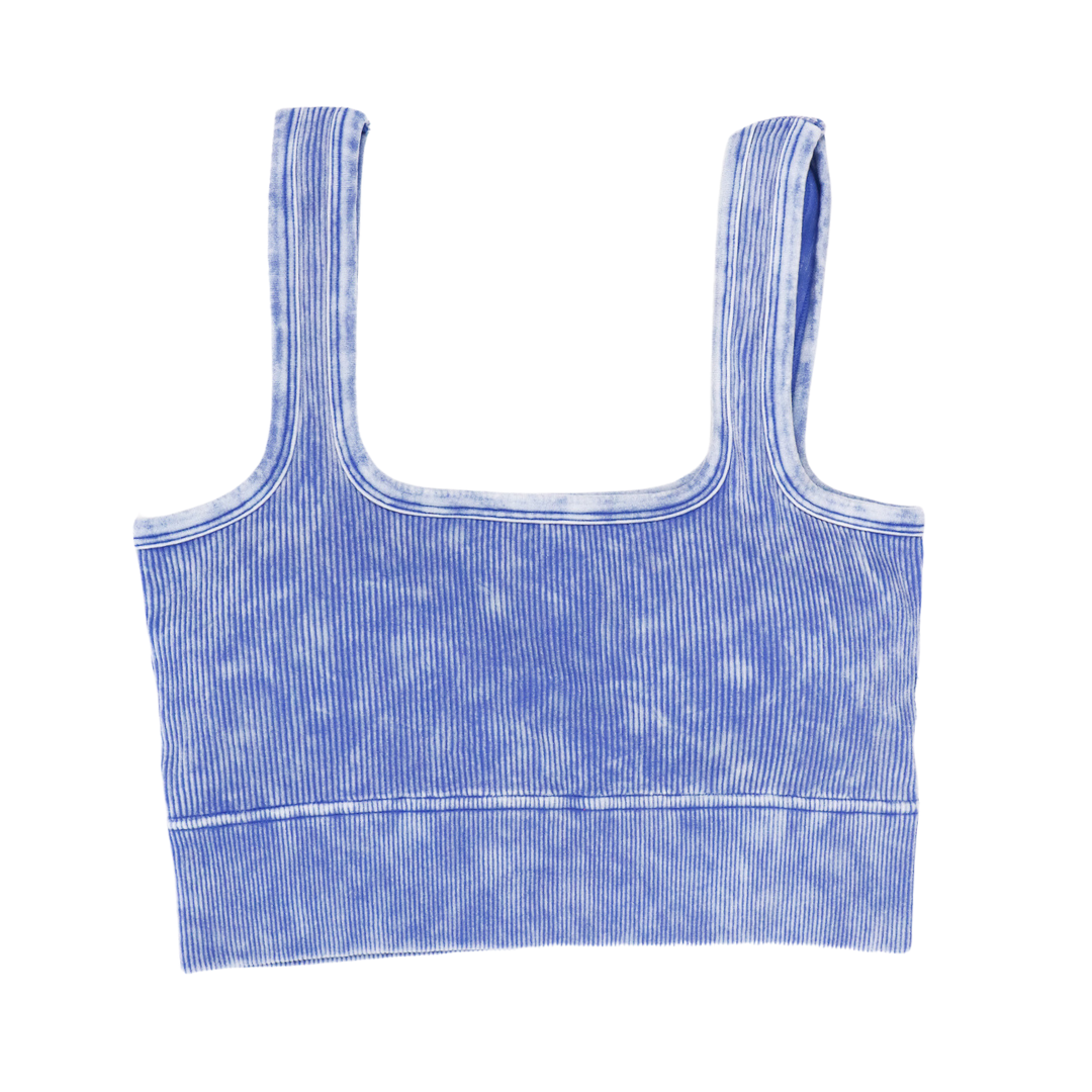 Hailey Washed Ribbed Crop Top Bralette