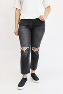 Ankle Crop Straight Jeans - Vintage Black - FINAL SALE