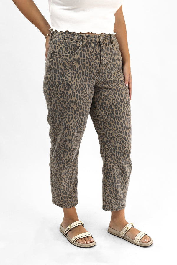 Barrel Jeans - Vintage Washed Leopard - Vintage Wash Leopard (SIZE DOWN) / 0