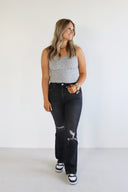 Bootcut Jeans - Black Distressed - Final Sale
