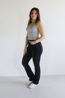 Bootcut Jeans - Black Slimming Seam