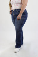 Bootcut Jeans - Buttonfly Medium Wash