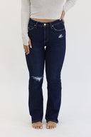 Bootcut Jeans - Dark Distressed