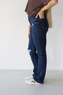 Bootcut Jeans - Dark Distressed