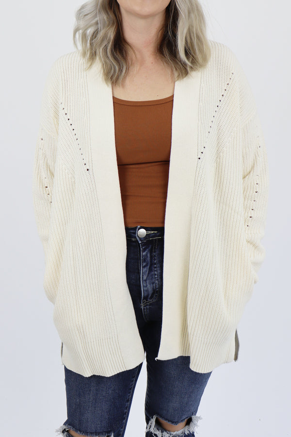 Knit Cardigan - Cream / XXS | XS