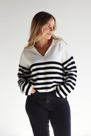 Luxe Cropped Collared Sweater