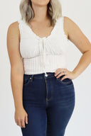 Eyelet Smocked Tank