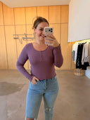 Ribbed Henley Long Sleeve