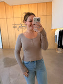 Ribbed Henley Long Sleeve