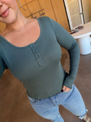 Ribbed Henley Long Sleeve