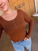 Ribbed Henley Long Sleeve