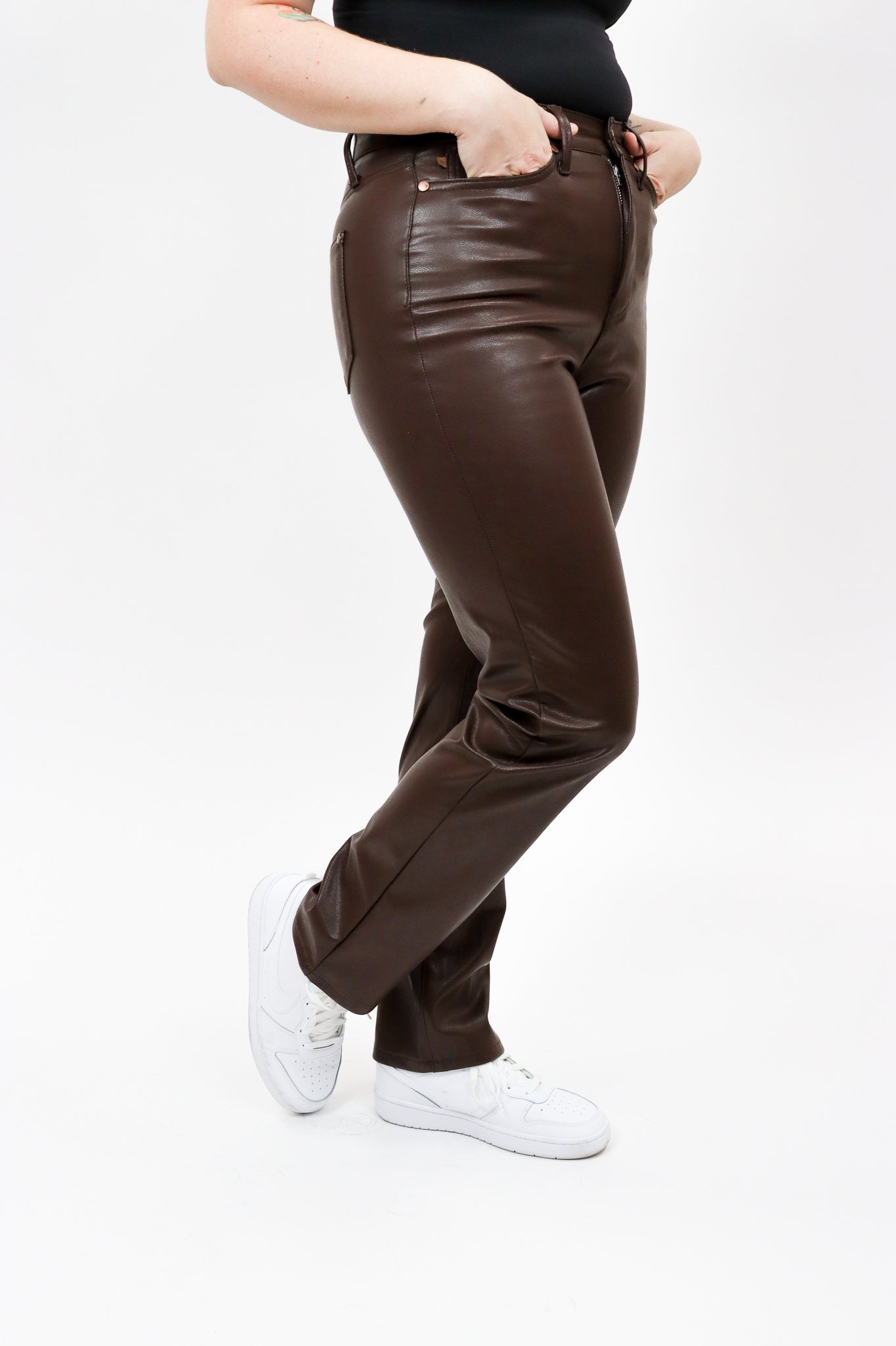 Brown Faux Leather Pants – The Tipsy Gypsy Boutique