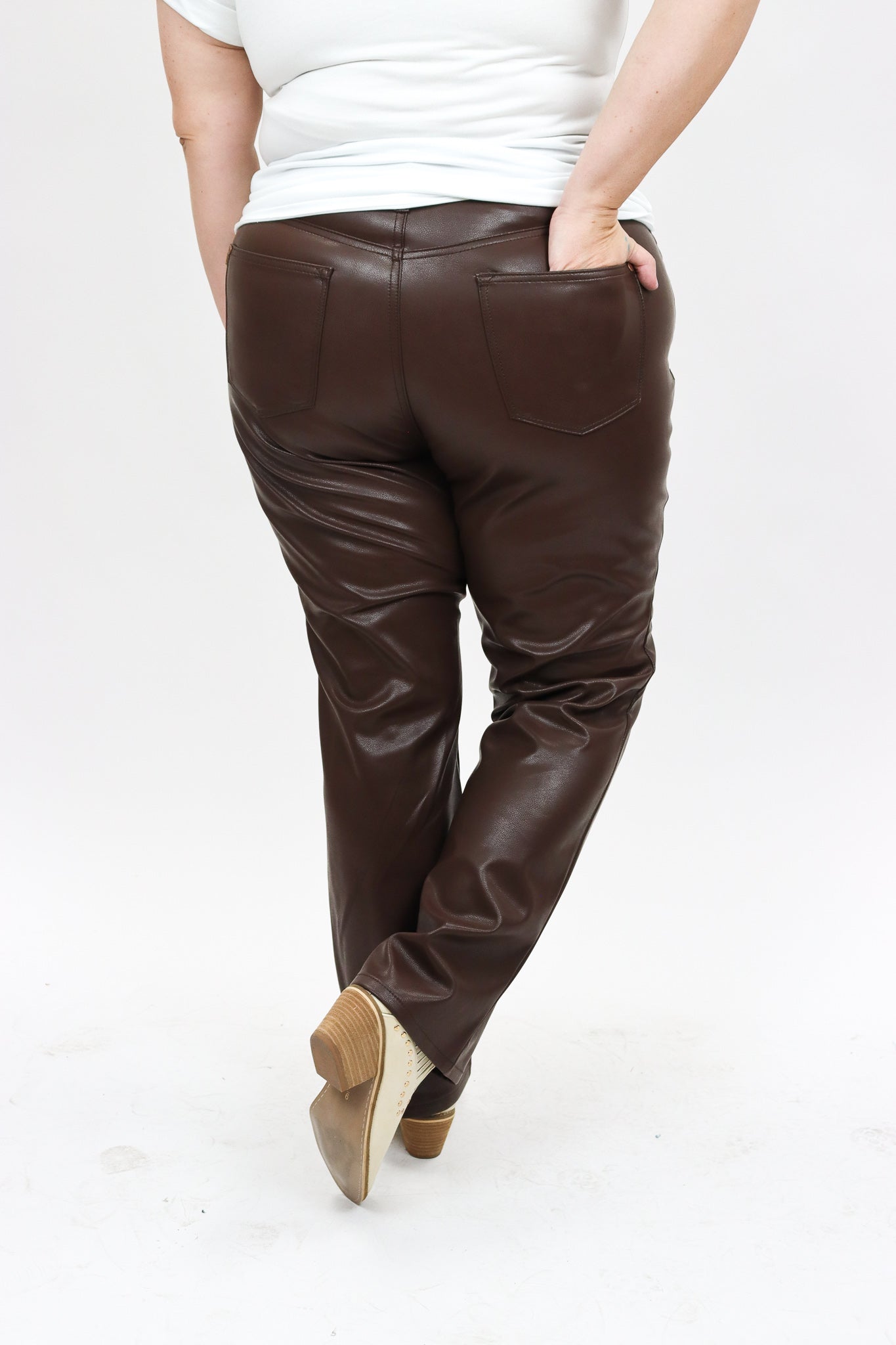 Judy Blue Tummy Control Faux Leather pants- espresso – Willow and Grace ~ a  lifestyle boutique