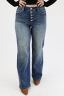 Wide Leg Jeans - Medium Tint Buttonfly
