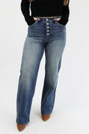 Wide Leg Jeans - Medium Tint Buttonfly