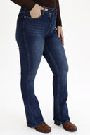 Bootcut Jeans - Dark Wash Cross Button