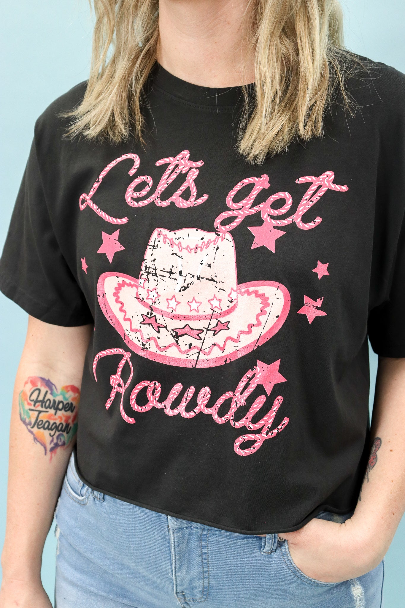 Let's Get Rowdy Cropped Graphic Tee