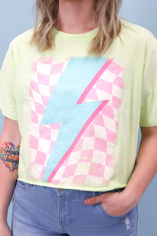 Lightning Bolt Cropped Graphic Tee