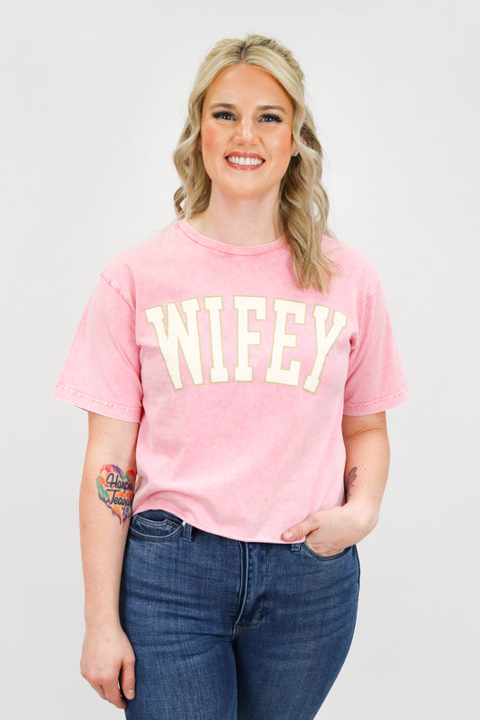Wifey Cropped Graphic Tee