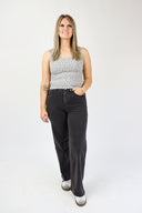 Wide Leg Jeans - Vintage Black
