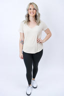 The Ribbed Basic V Neck Tee