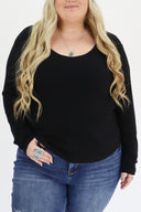 The Ribbed Basic V Neck Long Sleeve