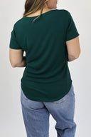 The Ribbed Basic V Neck Tee