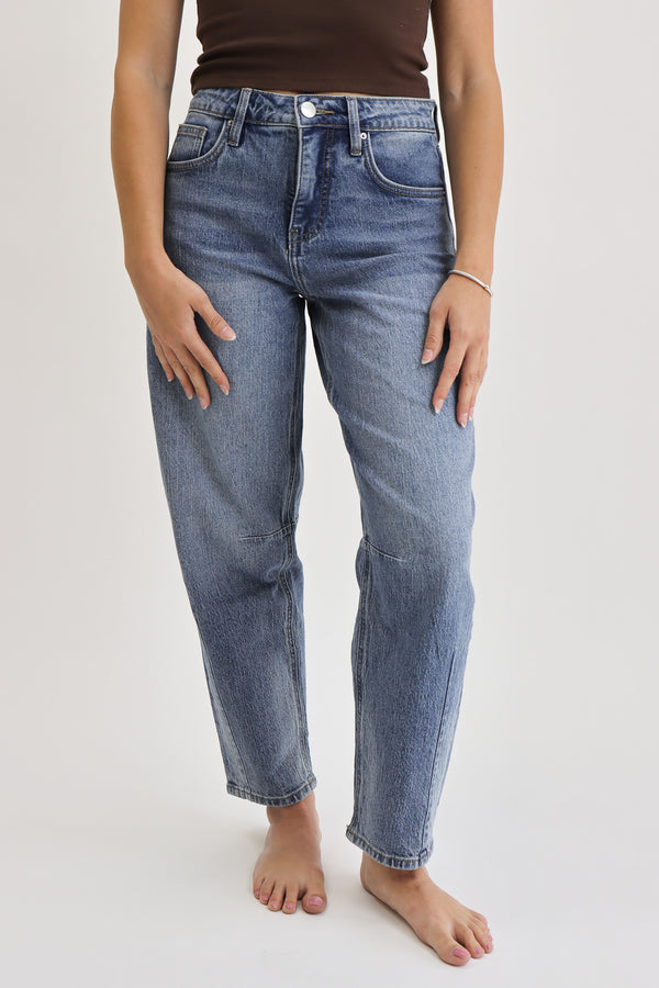 Rigid Barrel Jeans - Medium Wash - Medium Wash / 1