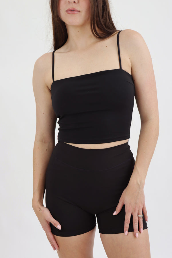 The Skinny Strap Athletic Tank - Black / L