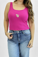 Graphic Micro Ribbed Tank