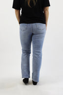 Straight Leg Jeans - Light Wash Distressed