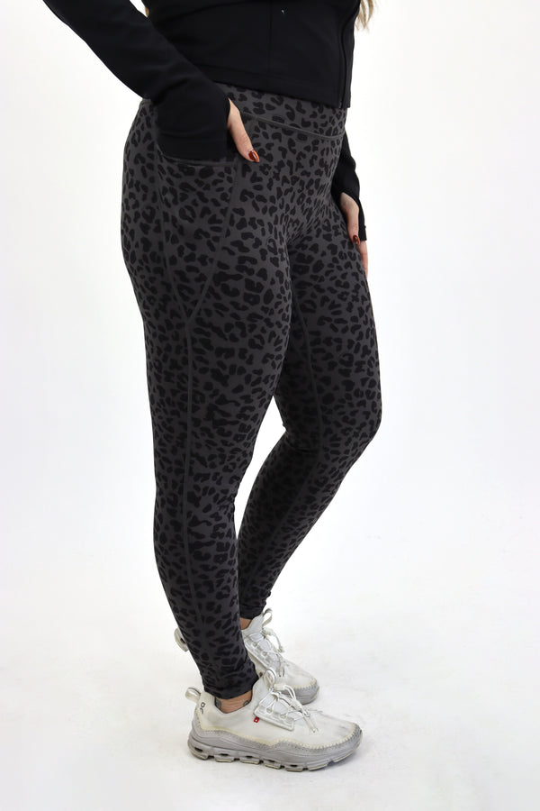 Tummy Control Leggings - Grey Leopard / S