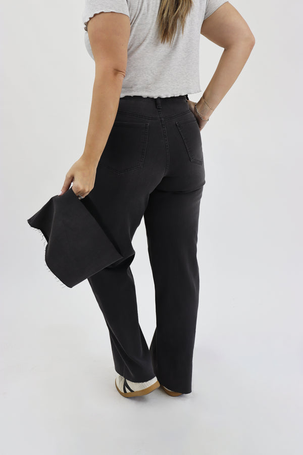 Wide Leg Jeans - Vintage Black - Cut to Length - Cut to Length - Vintage Black - 40