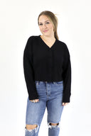 Cropped V-Neck Cardigan