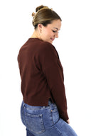 Cropped V-Neck Cardigan