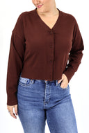 Cropped V-Neck Cardigan