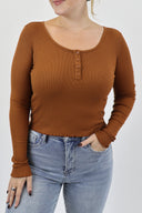 Ribbed Henley Long Sleeve