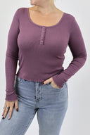 Ribbed Henley Long Sleeve
