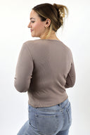 Ribbed Henley Long Sleeve