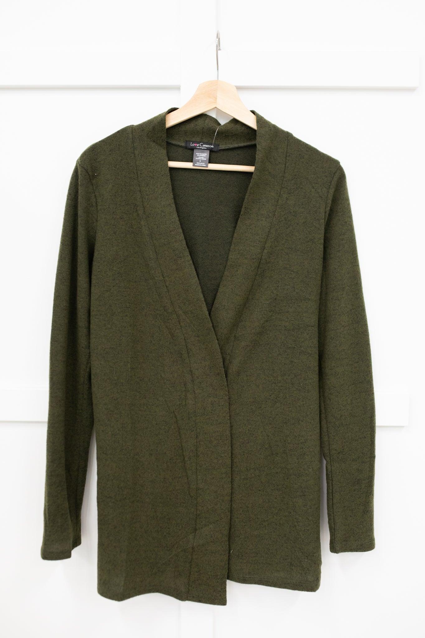 Sienna Sweater knit Cardigan In Olive - Alexander Jane Boutique  Womens