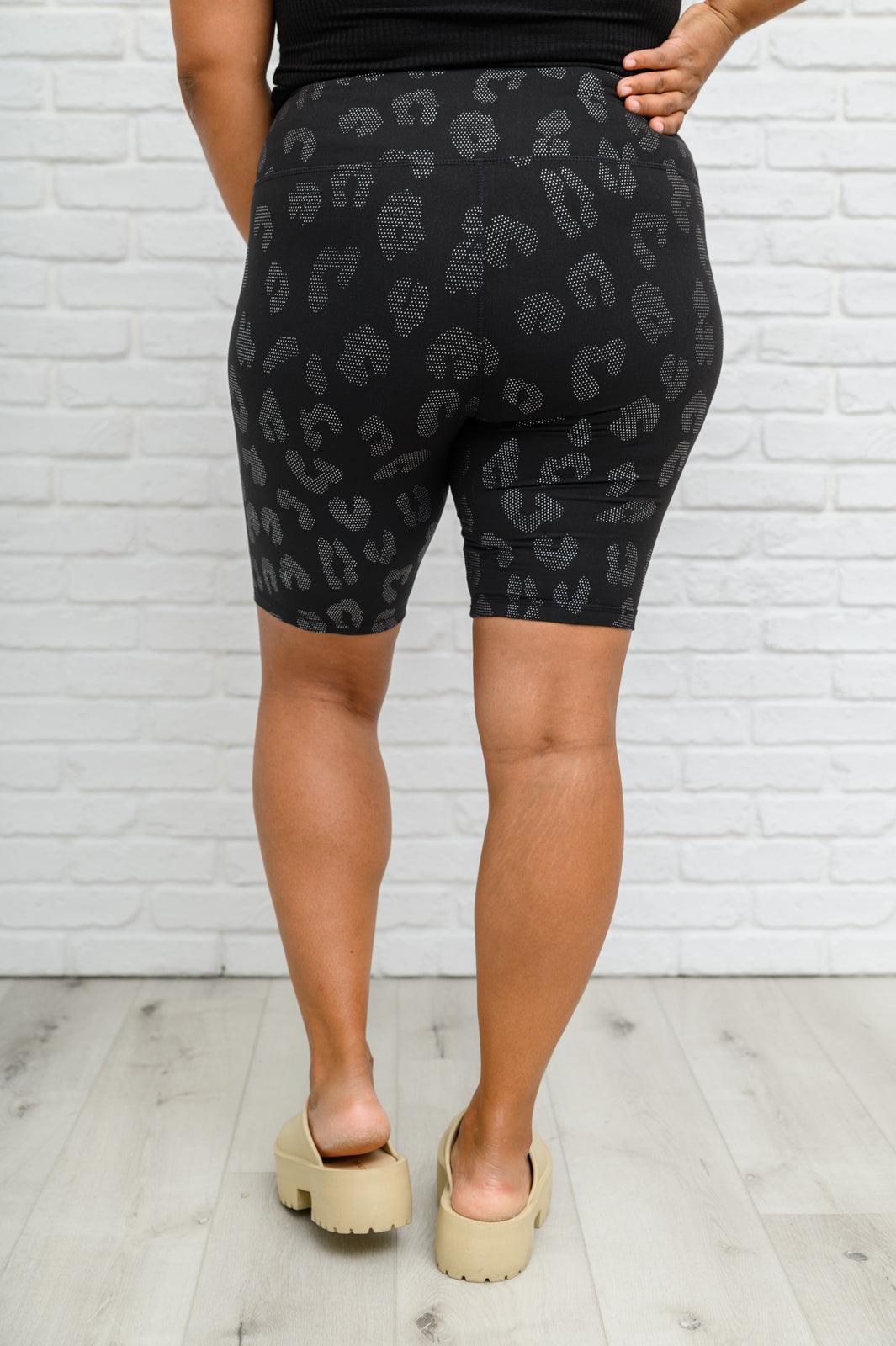 Animal Print Biker Shorts In Black - Alexander Jane Boutique  Womens
