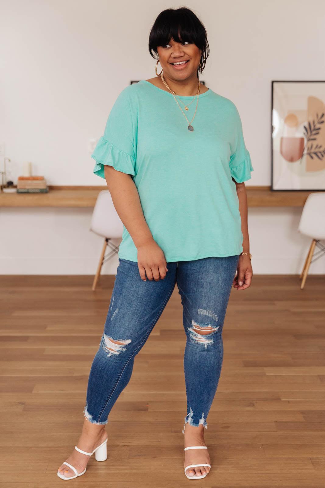 Twisted Luck Top in Mint - Alexander Jane Boutique  Womens